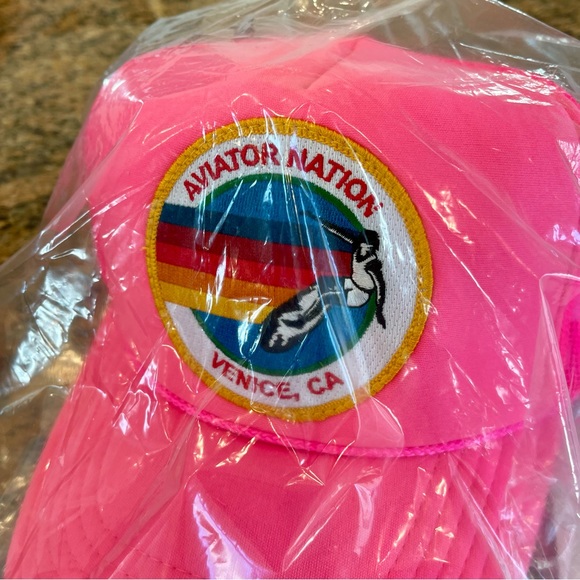 NWT Aviator Nation Trucker Hat Venice Logo Neon Pink — New in packaging. - Picture 15 of 16
